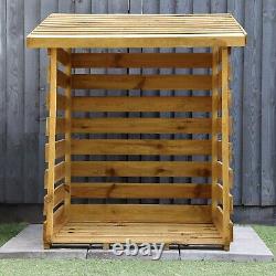 WOODEN LOGSTORE PRESSURE TREATED 3ft LOG STORAGE OUTSIDE GARDEN WOOD STORE NEW