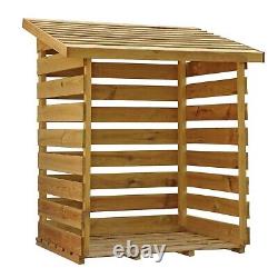 WOODEN LOGSTORE PRESSURE TREATED 3ft LOG STORAGE OUTSIDE GARDEN WOOD STORE NEW