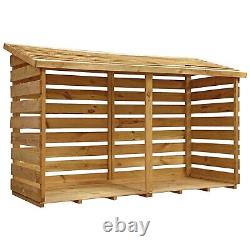 WOODEN LOGSTORE PRESSURE TREATED 6x3 DOUBLE GARDEN LOG STORE WOOD STORAGE 6FT