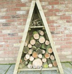 WOODEN LOGSTORE PRESSURE TREATED LOG STORE 3x2 T&G FIREWOOD KINDLING STORAGE NEW