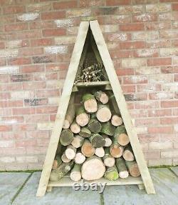 WOODEN LOGSTORE PRESSURE TREATED LOG STORE 3x2 T&G FIREWOOD KINDLING STORAGE NEW