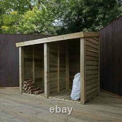 WOODEN PRESSURE TREATED DOUBLE LOG STORE 3x6 STORAGE TIMBER GARDEN PENT 3ft 6ft