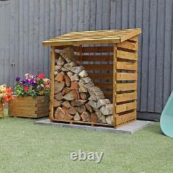 Waltons 3x3 Wooden Garden Log Storage Unit Pressure Treated Pent Roof 3ft 3ft