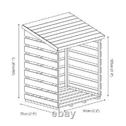 Waltons 3x3 Wooden Garden Log Storage Unit Pressure Treated Pent Roof 3ft 3ft