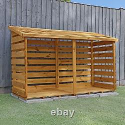 Waltons 6x3 Wooden Garden Log Storage Unit Pressure Treated Pent Roof 6ft 3ft