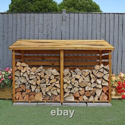 Waltons 6x3 Wooden Garden Log Storage Unit Pressure Treated Pent Roof 6ft 3ft