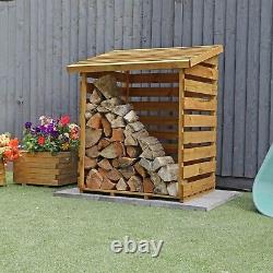 Waltons Log Storage Unit Pressure Treated Wooden Pent Storage Shed 3 x 3 3ft