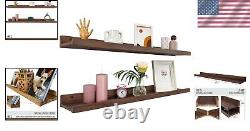 Waterproof Wall Storage Shelves in American Walnut Elegant & Easy Install