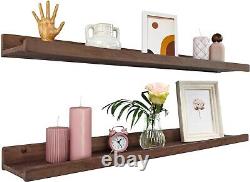 Waterproof Wall Storage Shelves in American Walnut Elegant & Easy Install