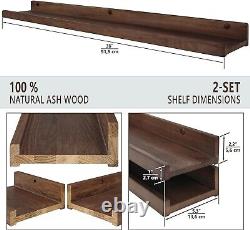 Waterproof Wall Storage Shelves in American Walnut Elegant & Easy Install