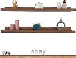 Waterproof Wall Storage Shelves in American Walnut Elegant & Easy Install