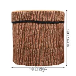 Wood Log Cushion Cushions Wooden Pile Storage Stool Compact