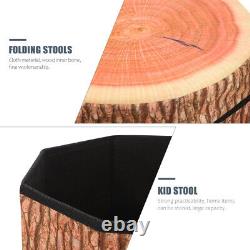 Wood Log Cushion Tree Stump Table Wooden Pile Storage Stool Stylish Child