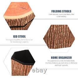 Wood Log Cushion Tree Stump Table Wooden Pile Storage Stool Stylish Child