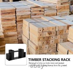 Wood Log Storage Rack Heavy Duty Logs Stand Stacker Firewood Bracket Wooden