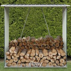 Wood Log Store Heavy Duty Steel Fireplace Garden Wooden Firewood Storage Durable