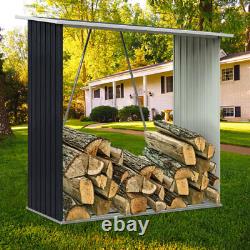 Wood Log Store Heavy Duty Steel Fireplace Garden Wooden Firewood Storage Durable