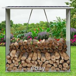 Wood Log Store Heavy Duty Steel Fireplace Garden Wooden Firewood Storage Durable