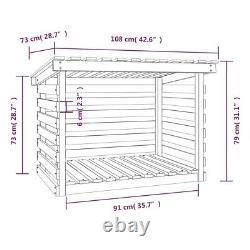 Wood Log Store Outdoor Firewood Rack Kindling Wooden Shed Garden Holder