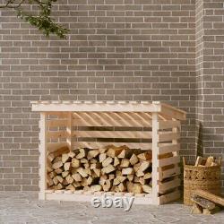 Wood Log Store Outdoor Firewood Rack Kindling Wooden Shed Garden Holder