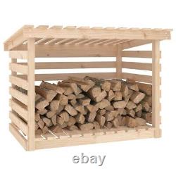 Wood Log Store Outdoor Firewood Rack Kindling Wooden Shed Garden Holder