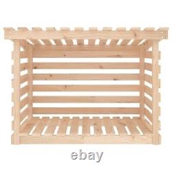 Wood Log Store Outdoor Firewood Rack Kindling Wooden Shed Garden Holder