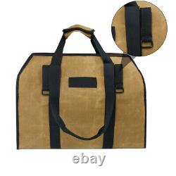 Wood Storage Bag Wooden Frame USA Canvas Tote Firewood Carrier
