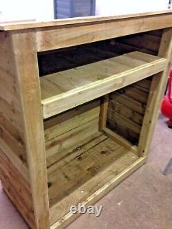 Wooden 4 ft Heavy Duty Log store. Tanalised Assembled