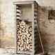 Wooden Aldsworth City Log Store, Garden Spruce Dry Fire Wood Storage Unit Shed