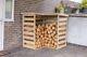 Wooden Corner Log Store 1.3 X 1.3m Pent Roof Pressure Treated Outdoor Wood Store