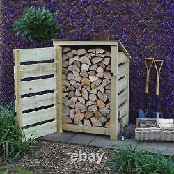 Wooden Firewood Log Storage Burley 4ft Tall x 3ft Wide Reversed Roof Log Store