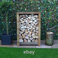 Wooden Firewood Log Storage Burley 4ft Tall x 3ft Wide Reversed Roof Log Store
