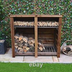Wooden Firewood Log Storage Cottesmore 4ft Tall x 5ft Wide Reversed Roof Store