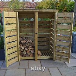 Wooden Firewood Log Storage Cottesmore 6ft Tall x 5ft Wide Reversed Roof Store