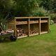 Wooden Firewood Log Storage Empingham 4ft Tall X 11ft Wide Reversed Roof Store
