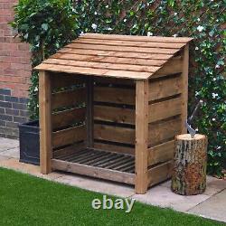 Wooden Firewood Log Storage Greetham 4ft Tall x 4ft Wide Log Store