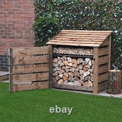 Wooden Firewood Log Storage Greetham 4ft Tall x 4ft Wide Log Store