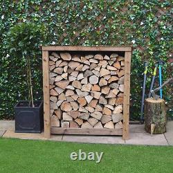 Wooden Firewood Log Storage Greetham 4ft Tall x 4ft Wide Reversed Roof Store
