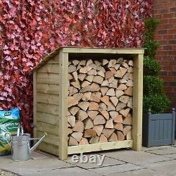 Wooden Firewood Log Storage Greetham 4ft Tall x 4ft Wide Reversed Roof Store