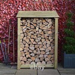 Wooden Firewood Log Storage Greetham 6ft Tall x 4ft Wide Log Store CLEARANCE