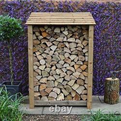 Wooden Firewood Log Storage Greetham 6ft Tall x 4ft Wide Log Store CLEARANCE