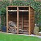 Wooden Firewood Log Storage Hambleton 6ft Tall X 6ft Wide Reversed Roof Store