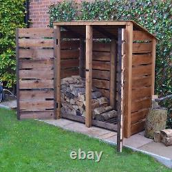 Wooden Firewood Log Storage Hambleton 6ft Tall x 6ft Wide Reversed Roof Store