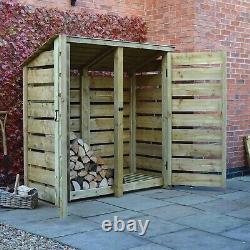 Wooden Firewood Log Storage Hambleton 6ft Tall x 6ft Wide Reversed Roof Store