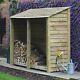 Wooden Firewood Log Storage Normanton 6ft Tall X 7ft Wide Log Store