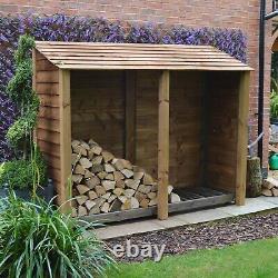 Wooden Firewood Log Storage Normanton 6ft Tall x 7ft Wide Log Store