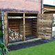 Wooden Firewood Log Storage Normanton 6ft Tall X 7ft Wide Reversed Roof Store