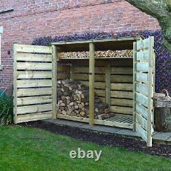 Wooden Firewood Log Storage Normanton 6ft Tall x 7ft Wide Reversed Roof Store