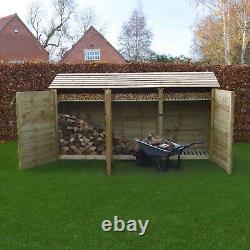 Wooden Firewood Log Storage Ryhall 6ft Tall x 9ft Wide Log Store