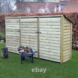 Wooden Firewood Log Storage Ryhall 6ft Tall x 9ft Wide Reversed Roof Store